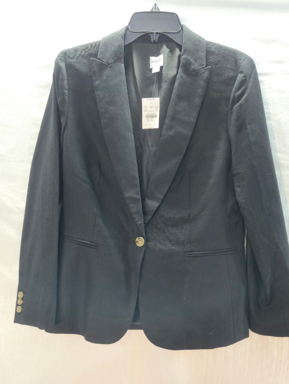 J.Crew Women's Size 8 Black Linen-Blend Holland Blazer New with Tags